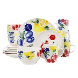 Elama's Tuscan Amore 16 Piece Luxury Dinnerware Set with Complete Place Settings for 4 image 1