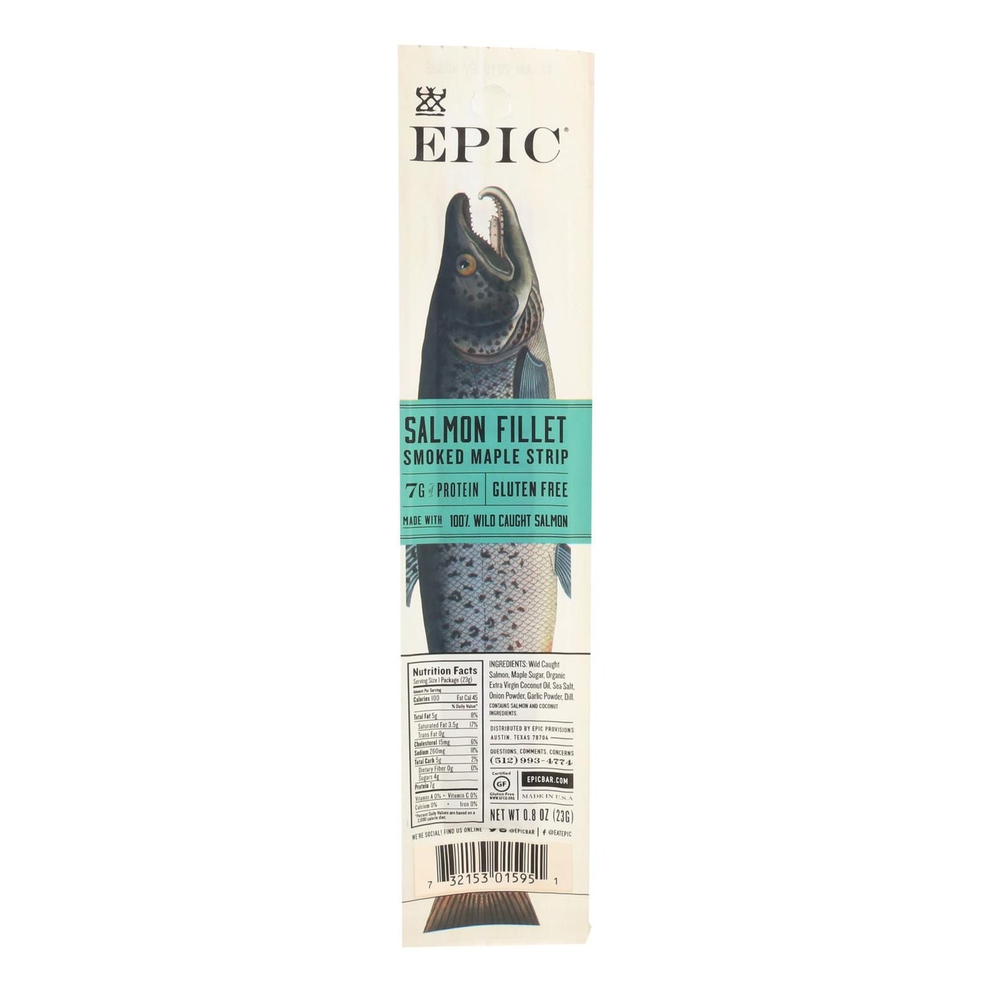 Epic - Salmon Strip - Smoked Maple Salmon Fillet - Case Of 20 - .8 Oz. image 1