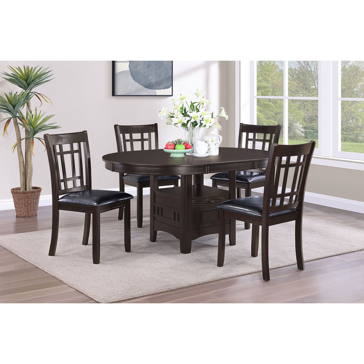 Espresso and Black Lattice Back Side Chairs (Set of 2) image 15