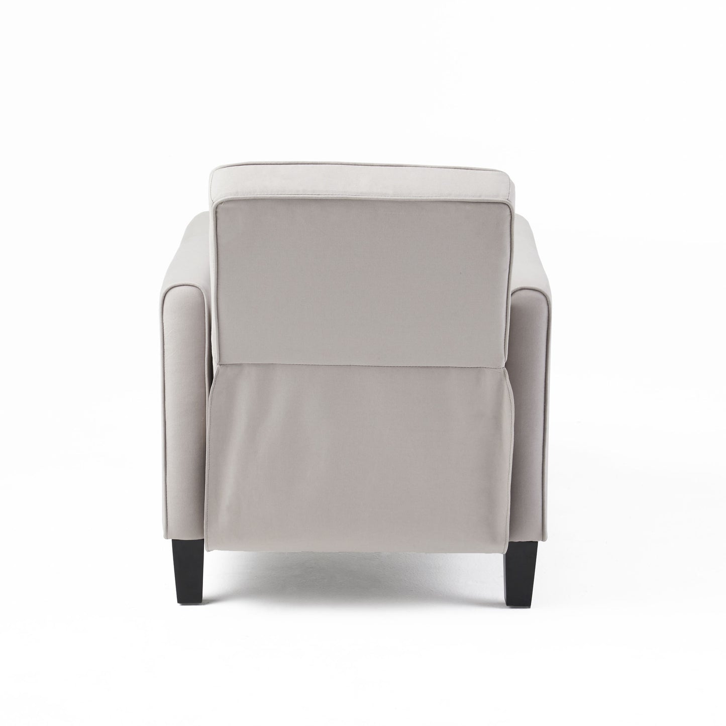 27.5" Push Back Recliner Chair Upholstered Recliner Armchair with Solid Beech Wood Legs for Living Room and Bedroom(Old SKU:52422.00FDGRY), Grey image 12