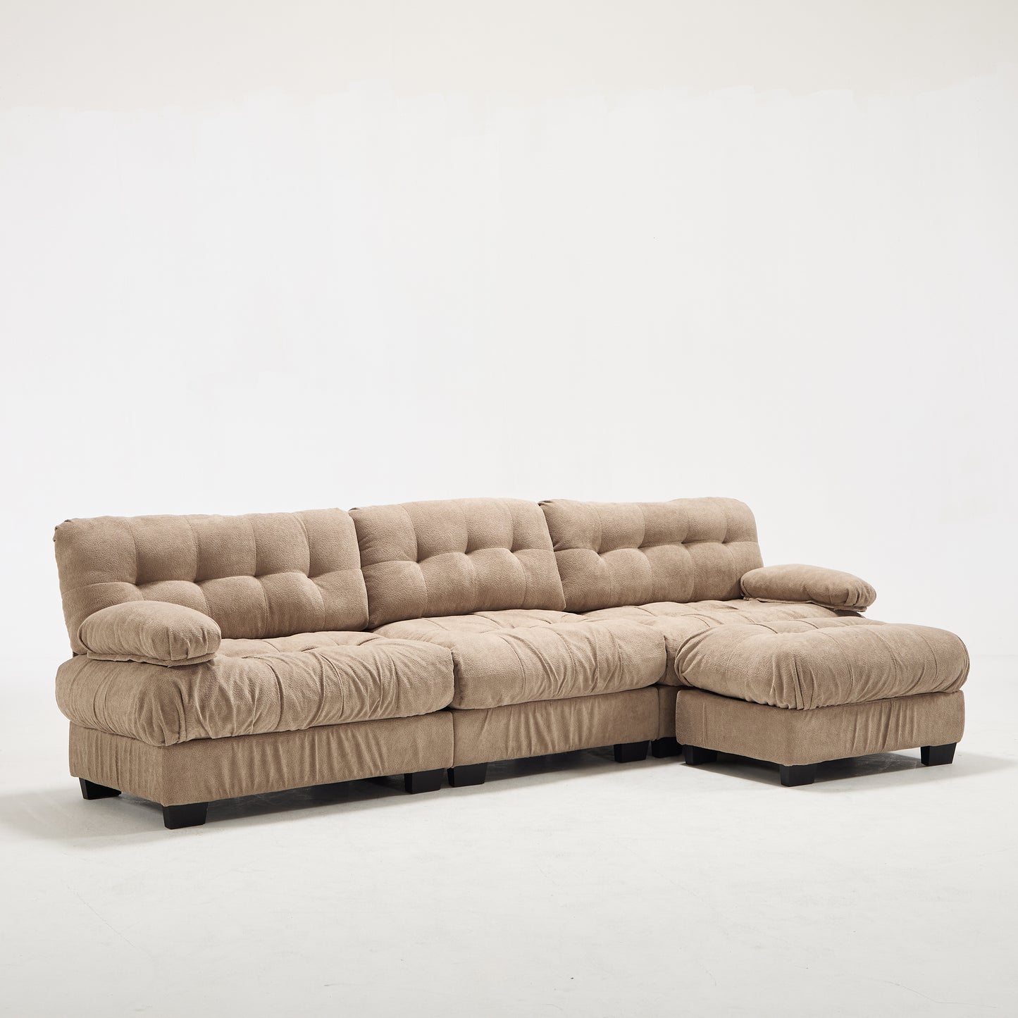 Modular Sectional Sofa,Cloud Couch, L Shaped Couch with Movable Ottoman, Modern Deep Seat Couches for Living Room, Oversized 3-Seater Sofa Comfy advanced flannelette Sofas for Bedroom,5 Pillows image 12
