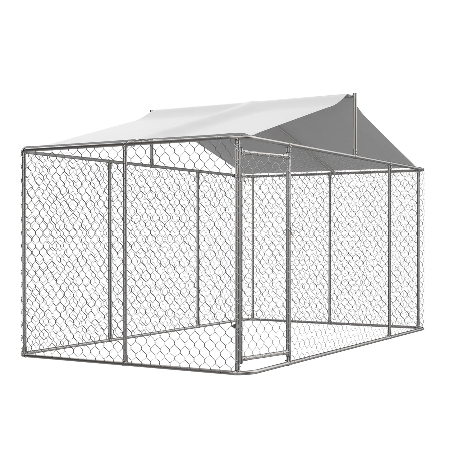 Heavy Duty Outdoor Dog Kennel 13.1x7.5x7.6 ft, Galvanized Chain Link Playpen with Waterproof Anti-UV Cover, Secure Lock, Large Exercise Pen for Puppy & Small Pets image 11