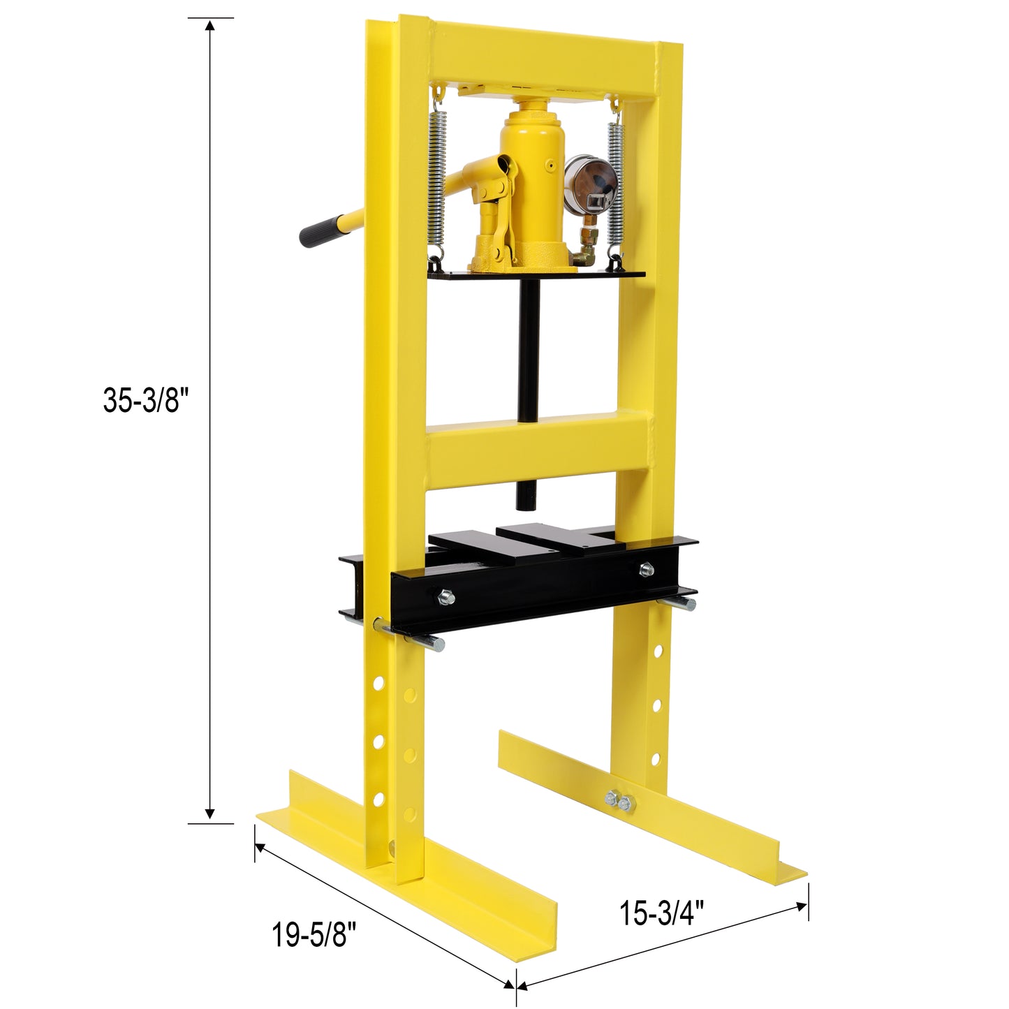 6Ton Bottle Jack Shop Press with Gauge, Bend, Straighten, or Press Parts, Install Bearings, U-Joints, Bushings, Ball Joints, and Pulleys,Yellow image 12