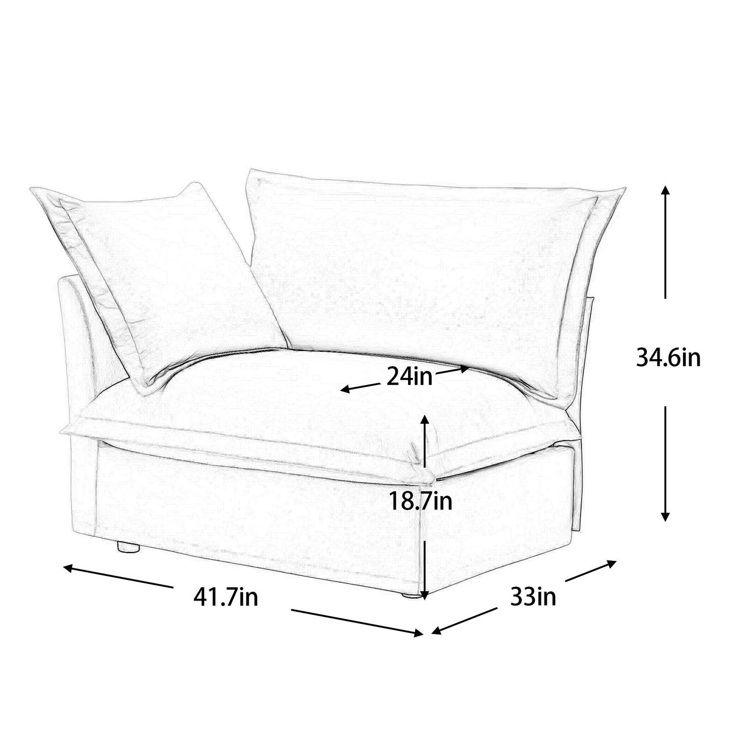 Koala Sofa LSF W/1 Pillow -Cream image 12