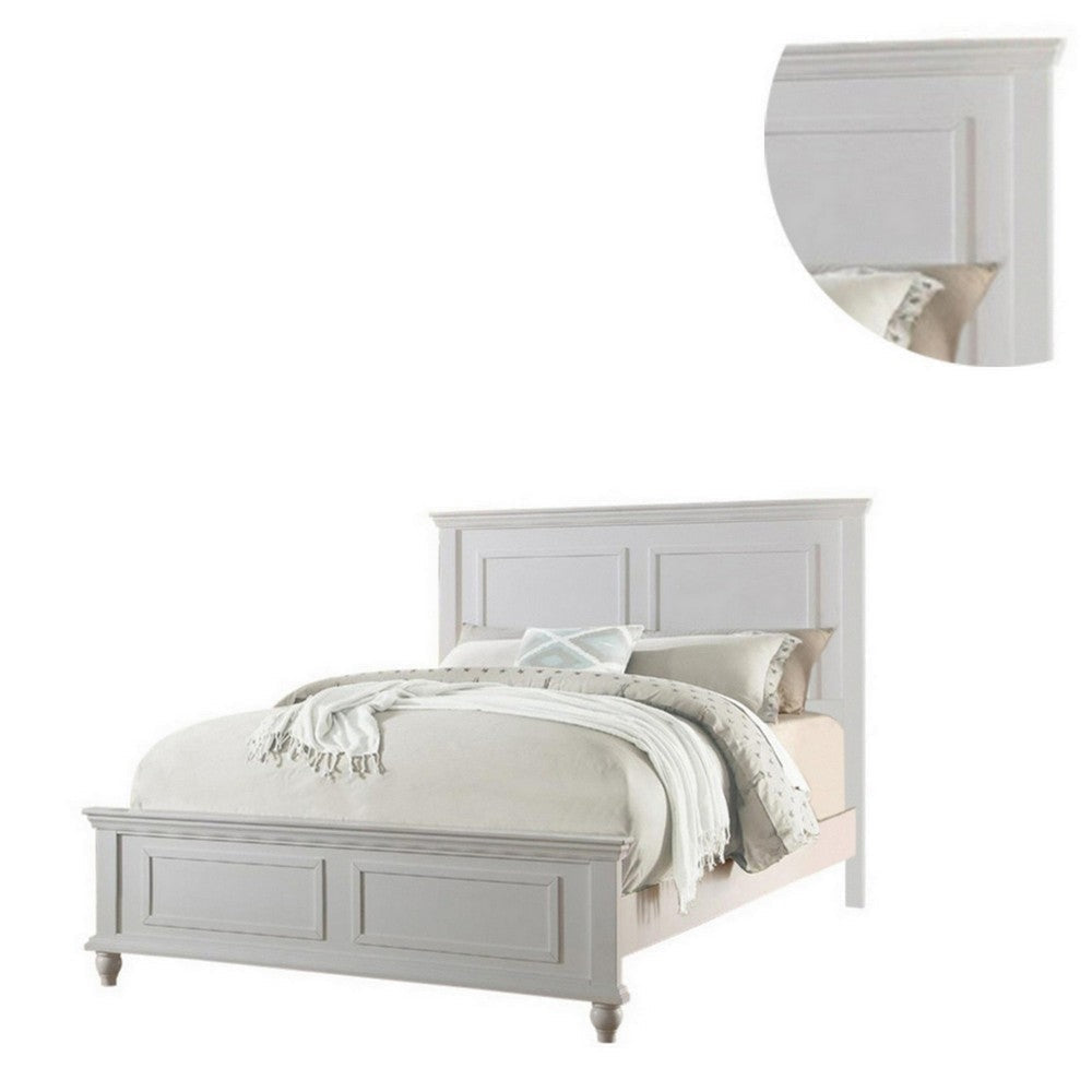 White California King Size Bed 2x Nightstands Panel Headboard Footboard Classic 3pc Bedroom Furniture Set image 12