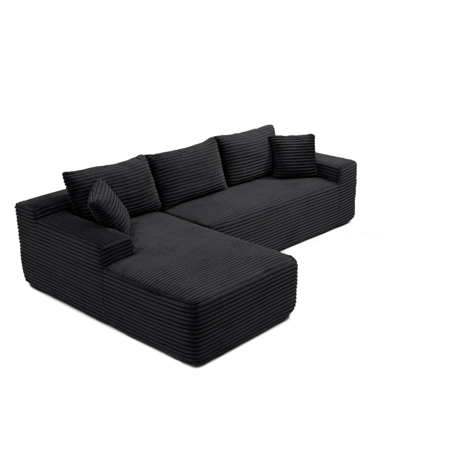 105'' Modular Sectional Sofa, Cloud Sectional Couch with Deep Seat, Modern Modular L-Shape Sofa Couch with Chaise,Upholstered Couches for Living Room Bedroom,No Assembly, (BLACK) image 12
