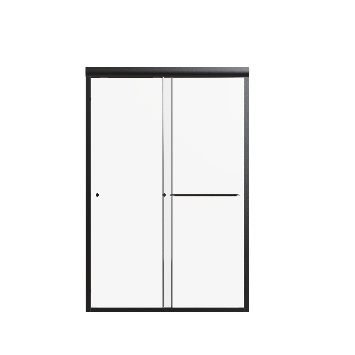 44"-48"W*72" H Semi-Frameless Double Sliding Shower Door, Bypass Shower Door, 1/4" (6mm) Thick SGCC Tempered Glass Door, Matte Black image 10