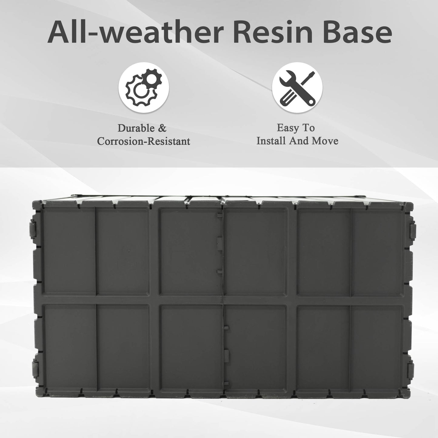 160 Gallon Outdoor Storage Deck Box Waterproof, Large Patio Storage Bin for Outside Cushions, Throw Pillows, Garden Tools, Lockable (Dark Gray) image 7