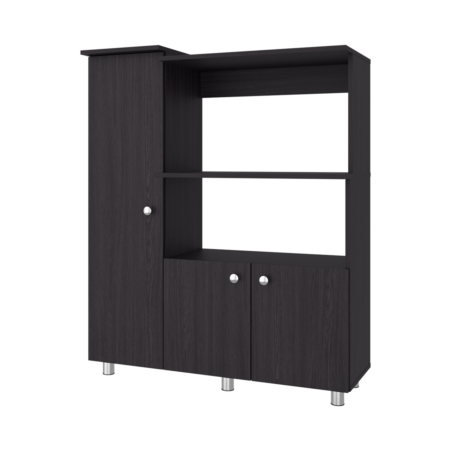 Opulence Line Multystorage Pantry Cabinet Dark Brown Modern Kitchen Storage Organizer with Multi-Shelf Design and Compact Functional Layout image 8