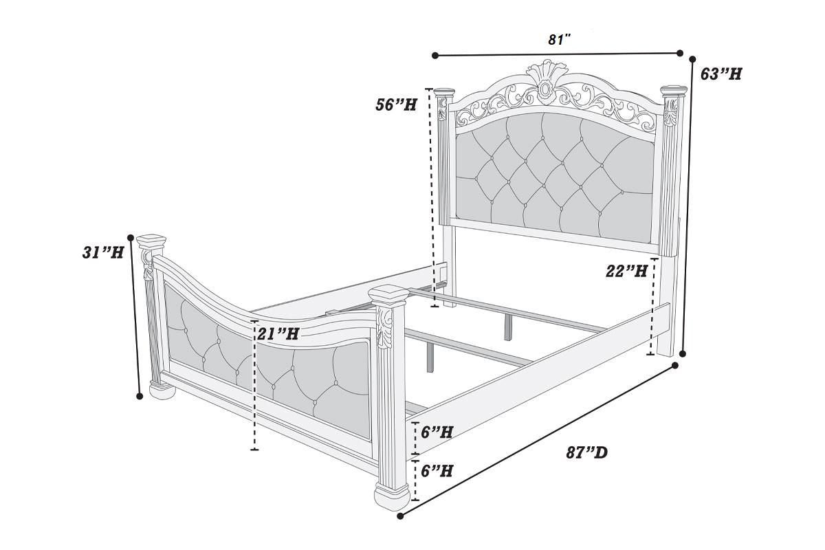 Formal Traditional Dark Cherry 1pc Eastern King Size Bed Tufted Faux Leather Headboard Footboard Bedframe image 7