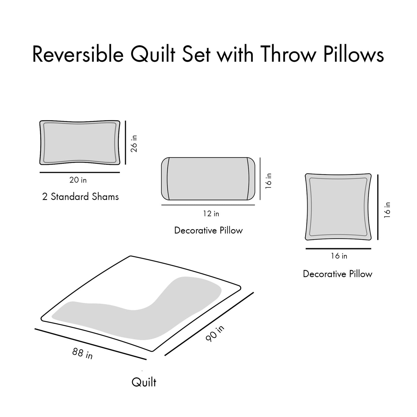 Full/Queen Reversible Quilt Set with Throw Pillows image 11