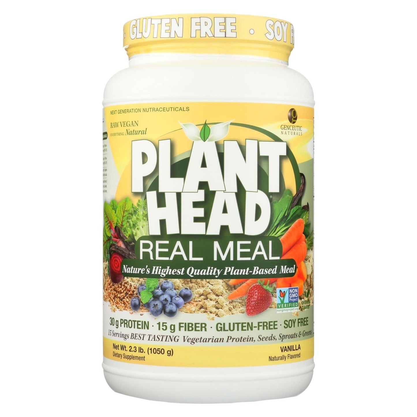 Genceutic Naturals Plant Head Real Meal - Vanilla - 2.3 Lb image 1