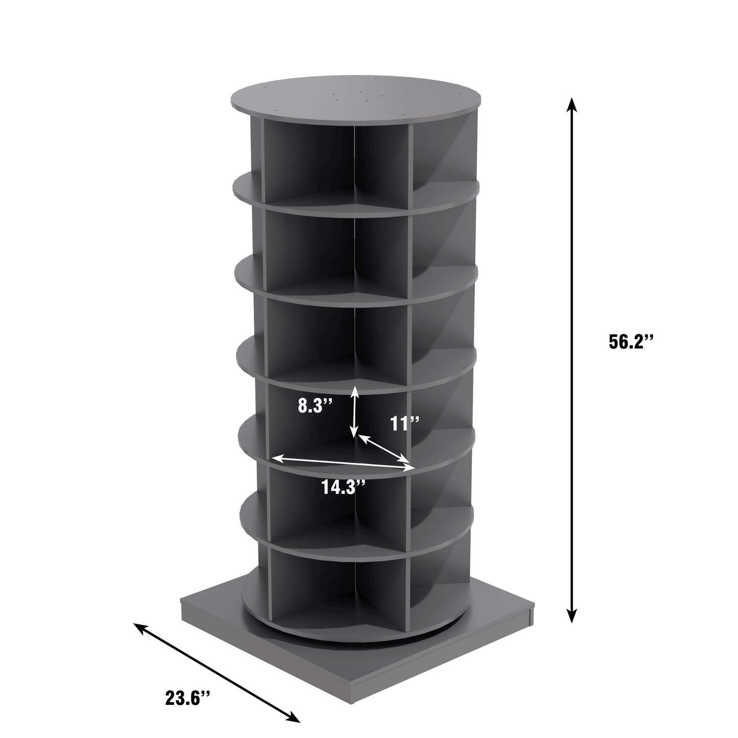 Grey 360 Rotating shoe cabinet 6 layers image 6