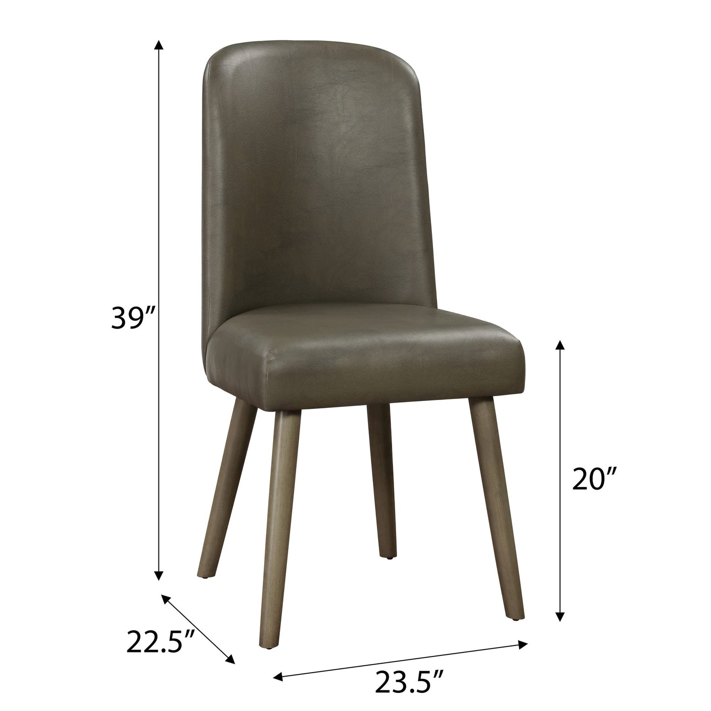 Grey and Grey Oak Upholstered Back Side Chairs (Set of 2) image 6