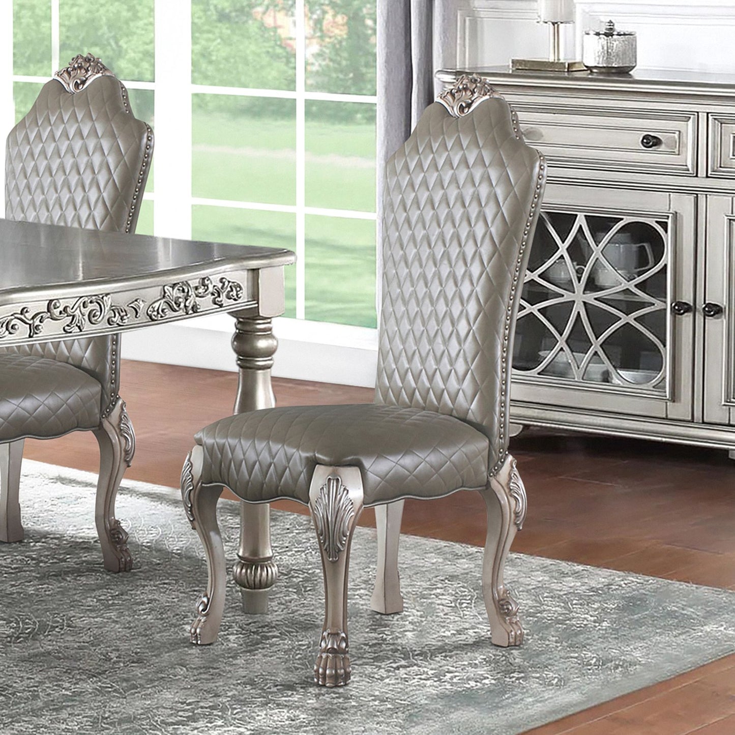 Grey and Vintage Bone White Side Chairs (Set of 2) image 7
