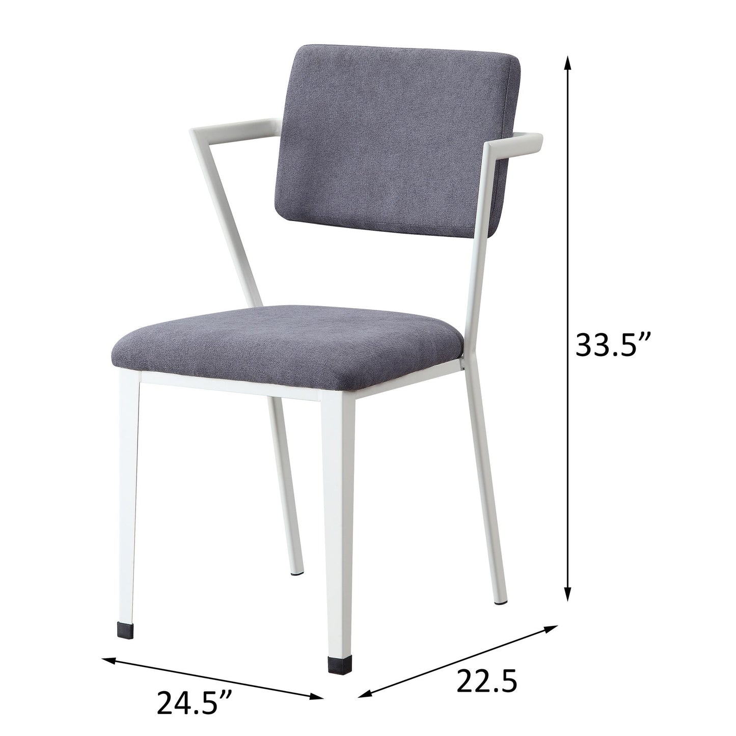 Grey and White Open Back Upholstered Office Chair image 6