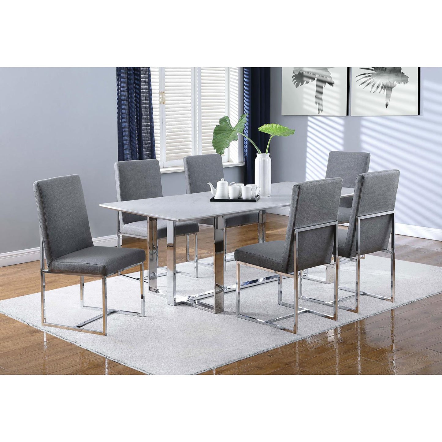 Grey Cube Base Dining Chair (Set of 2) image 10