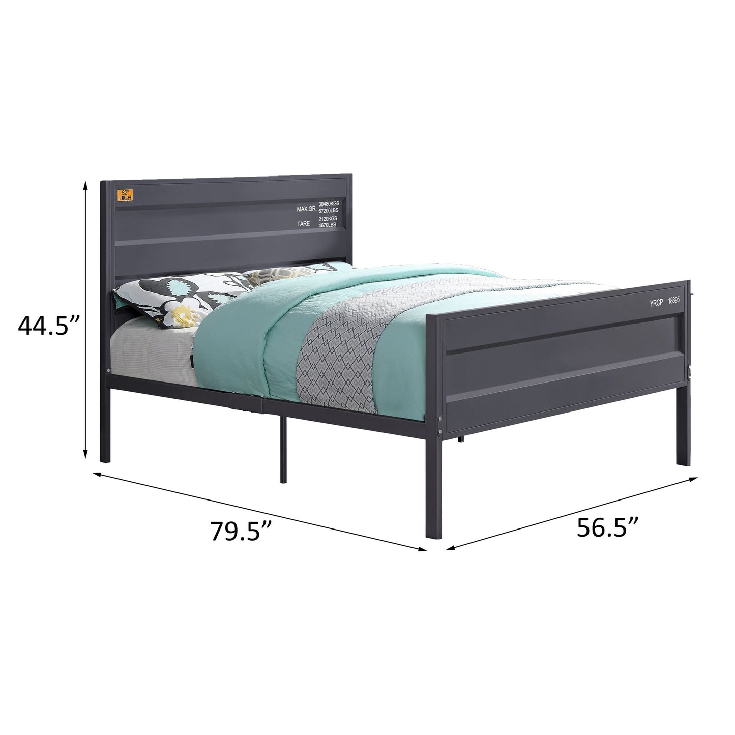 Gunmetal Full Platform Bed image 5