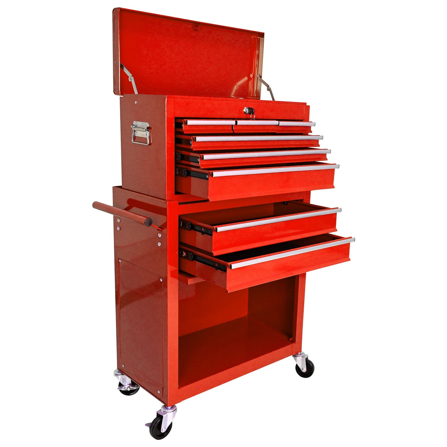 High Capacity Rolling Tool Chest with Wheels and Drawers, 8-Drawer Tool Storage Cabinet--RED image 12