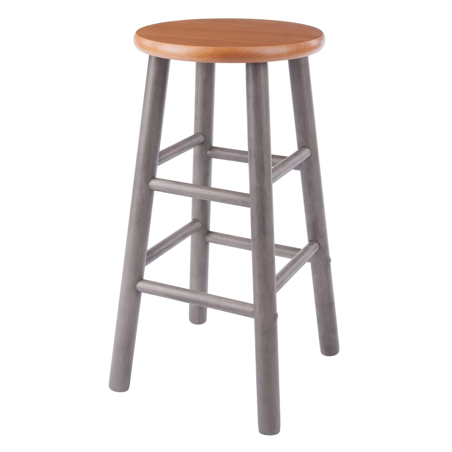 Huxton 2-Pc Counter Stools; 24"; Gray & Teak image 10