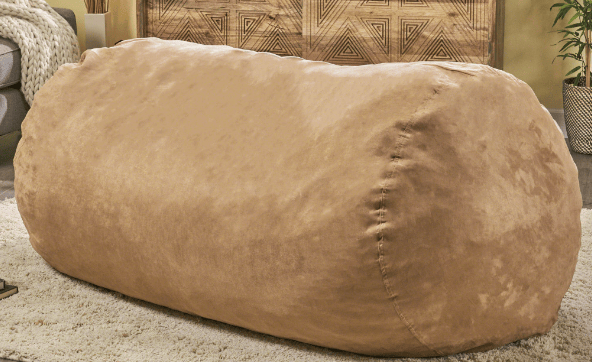 Jasper Traditional 8 Foot Suede Cylindrical Bean Bag, Tuscany image 5