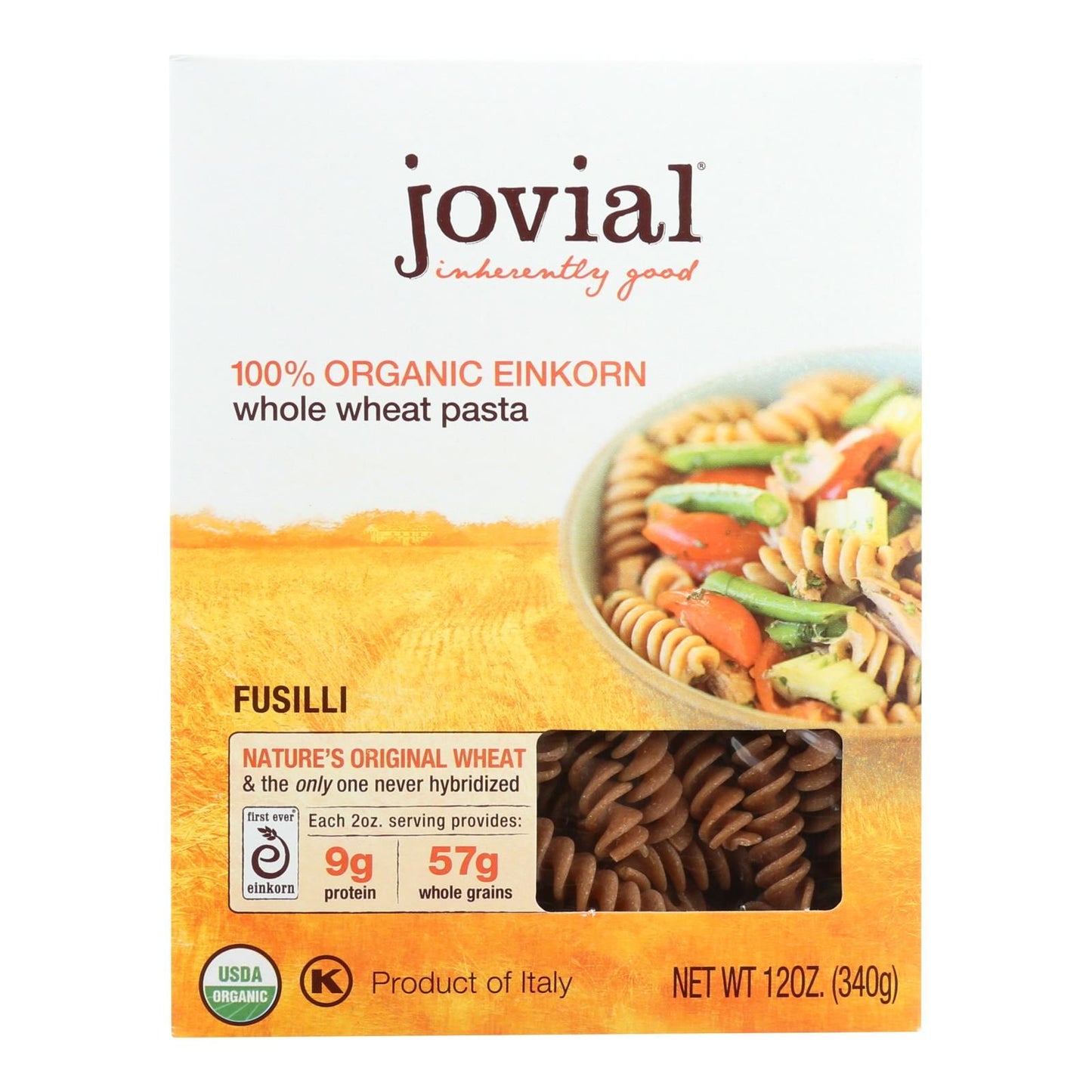 Jovial - Pasta - Organic - Whole Grain Einkorn - Fusilli - 12 Oz - Case Of 12 image 1