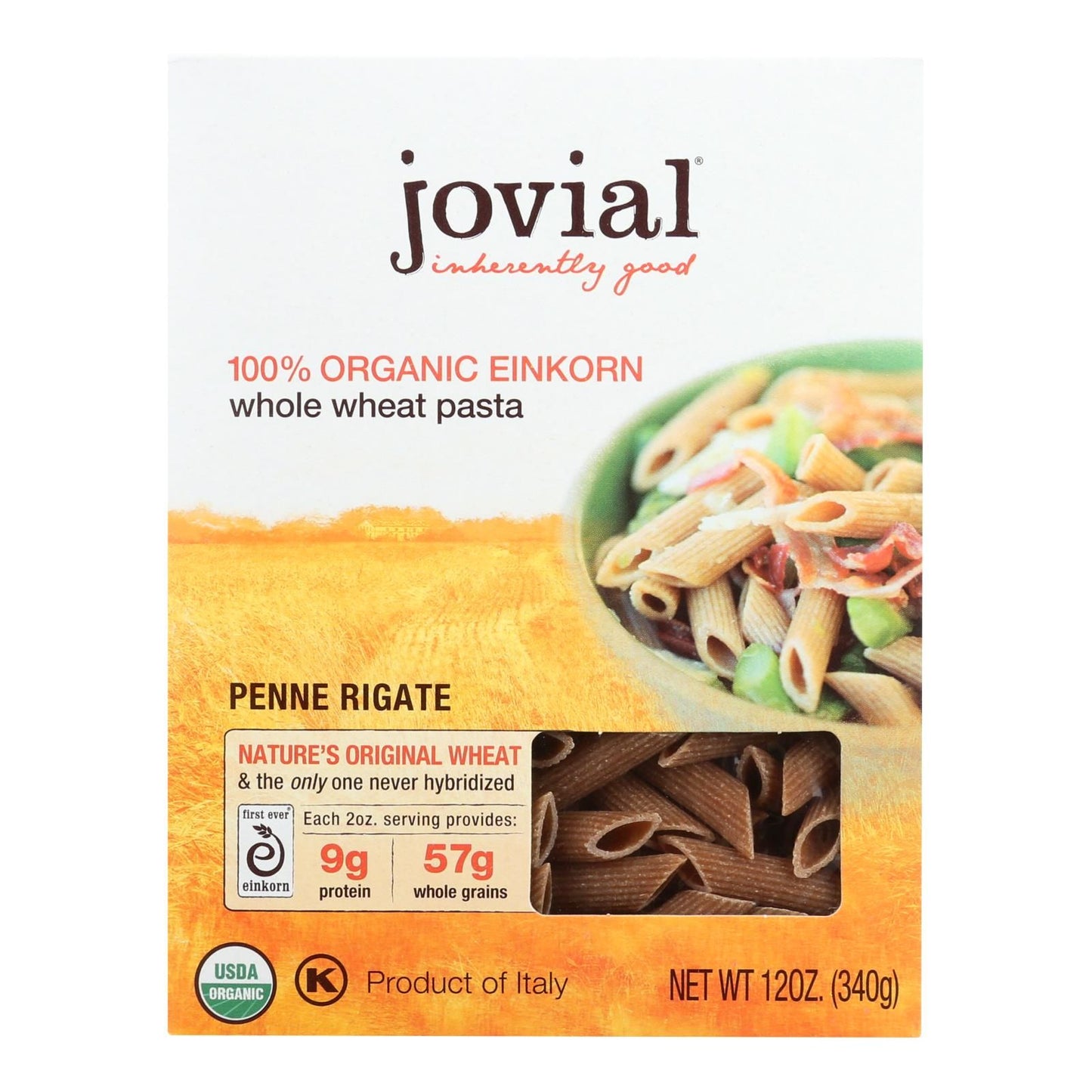 Jovial - Pasta - Organic - Whole Grain Einkorn - Penne Rigate - 12 Oz - Case Of 12 image 1