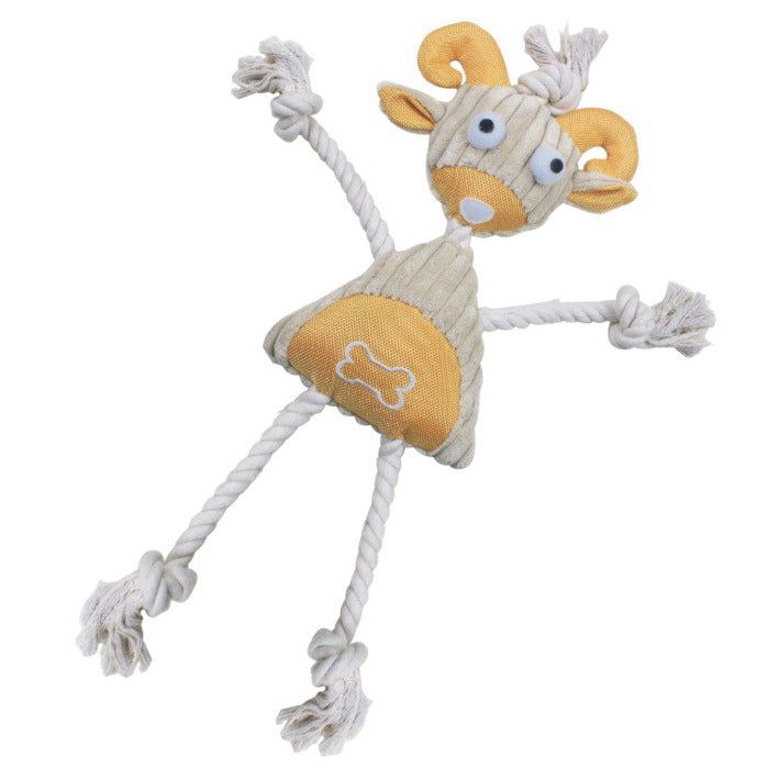 Jute and Rope Plush Pig Manniquen Dog Toy image 1