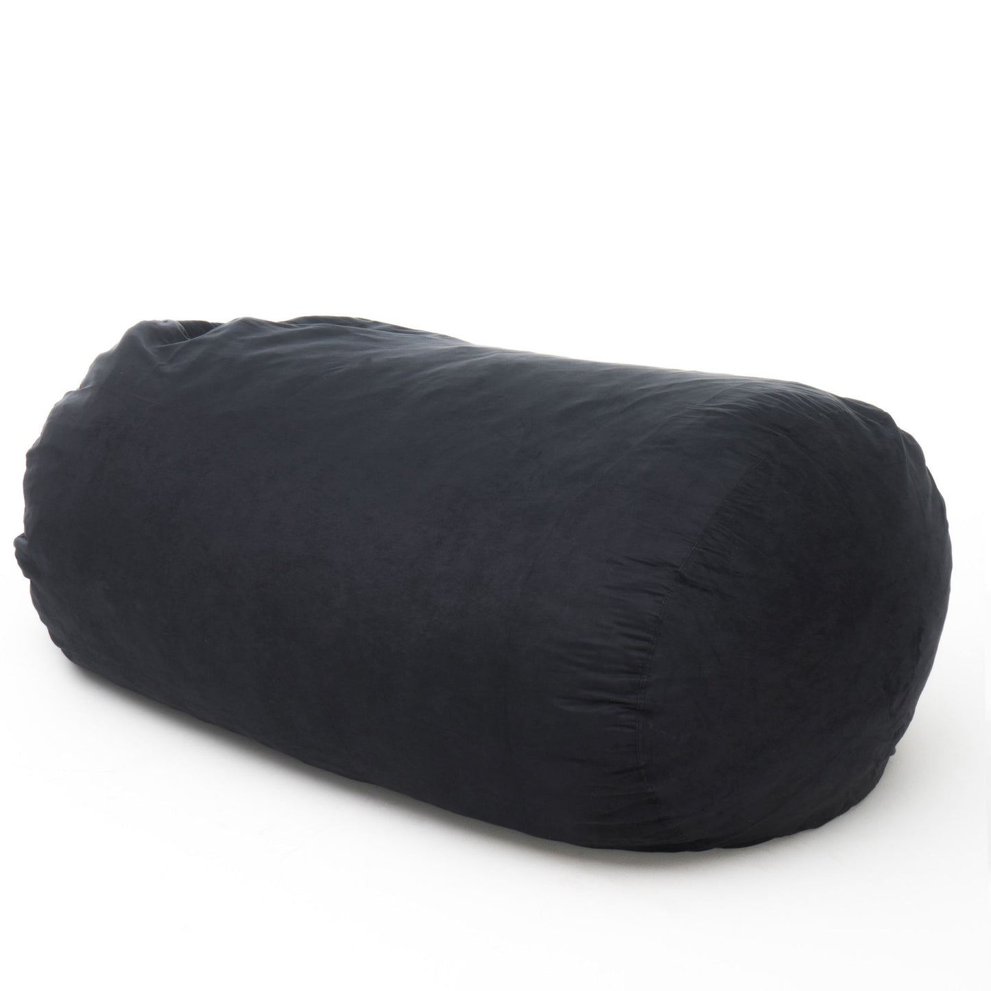 Lara 6.5 Foot Suede Cylindrical Bean Bag, Black image 5