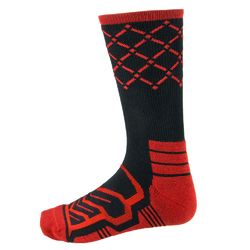 Large Basketball Compression Socks Black/Red - Front View