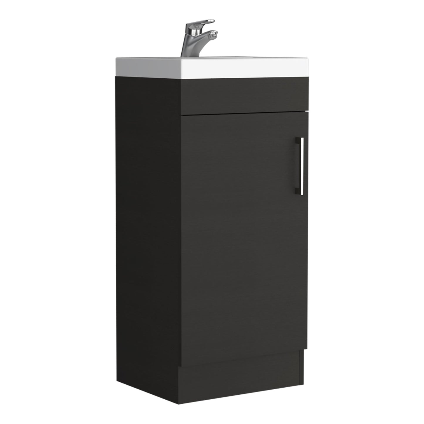 Madrid Bathroom Vanity Sink, Metal Handle, Single Door Cabinet -Black image 7