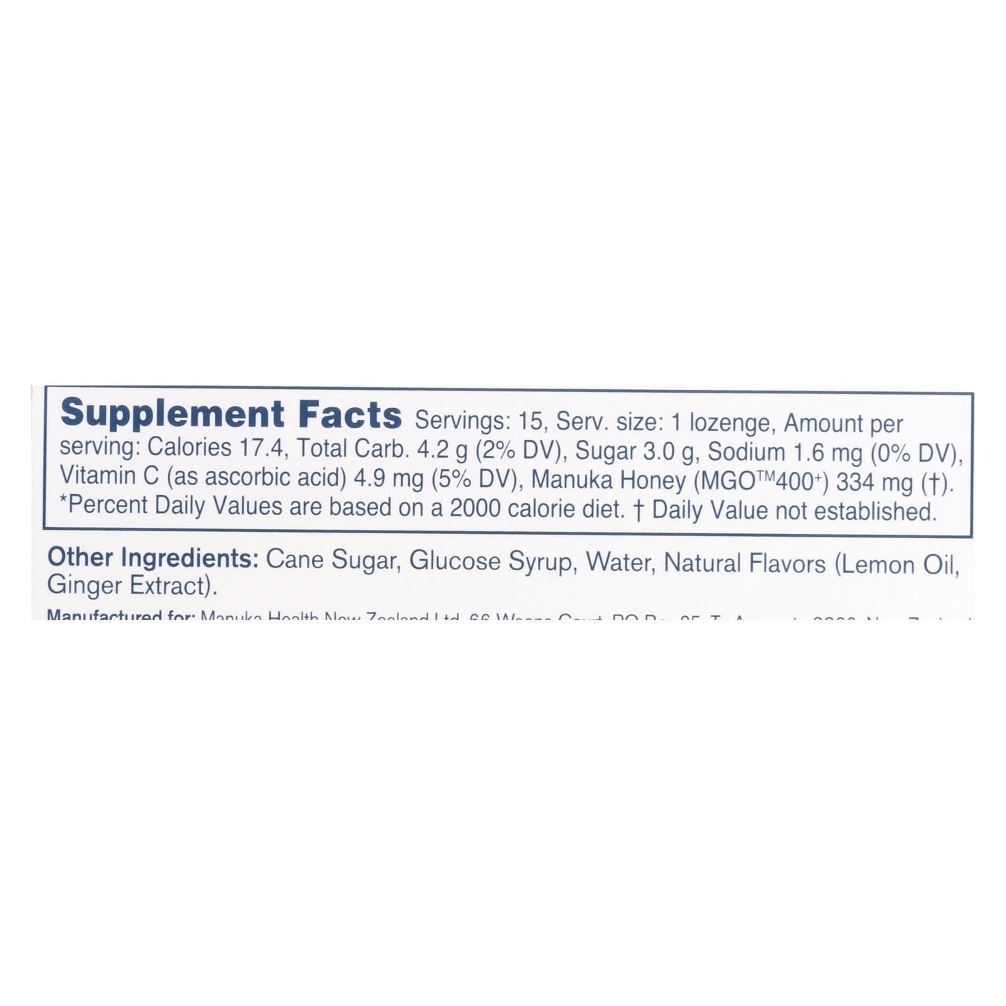 Manuka Health - Loz Honey Mgo 400+lem Ginger - 1 Each 1-15 Ct image 6
