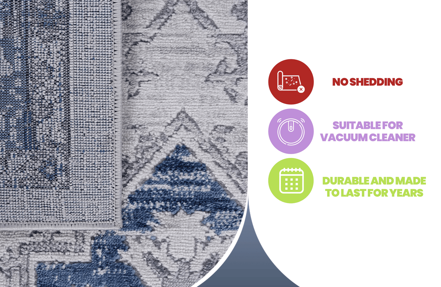 MARFI Collection 2X8 Blue / Grey / Oriental Runner Rug image 7