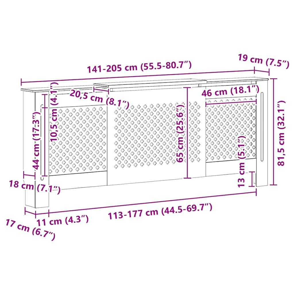 MDF Radiator Cover Gray 80.7 image 10