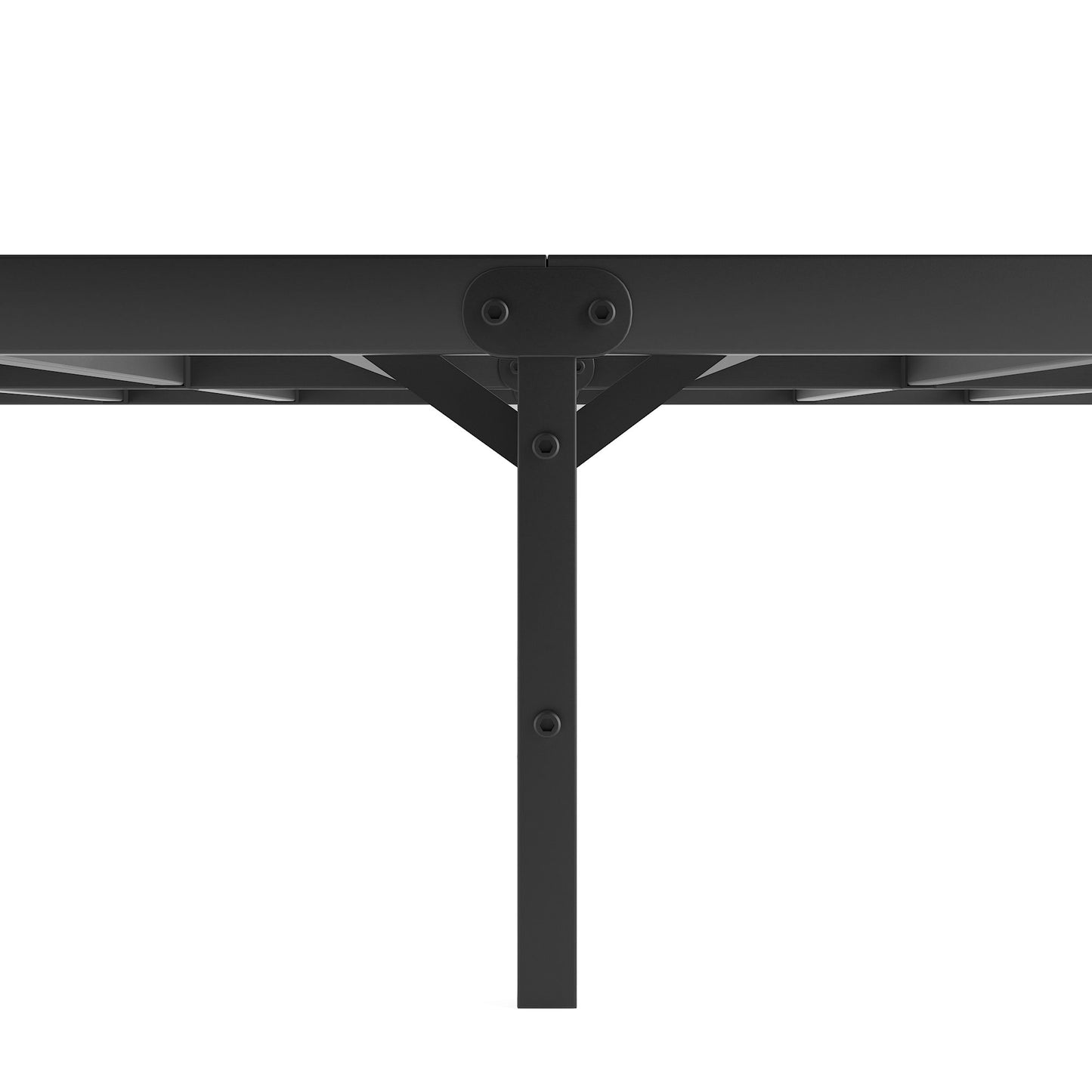 Metal platform bed frame with headboard, queen, black, no box spring