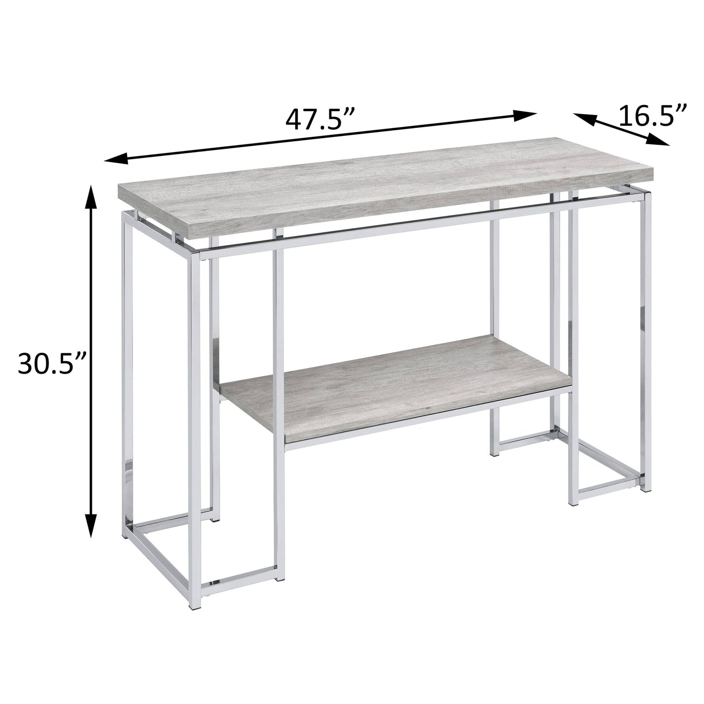 Natural Oak and Chrome Sofa Table image 6