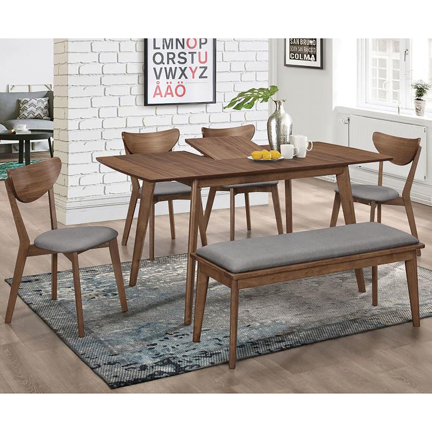 Natural Walnut Rectangular Dining Table image 6