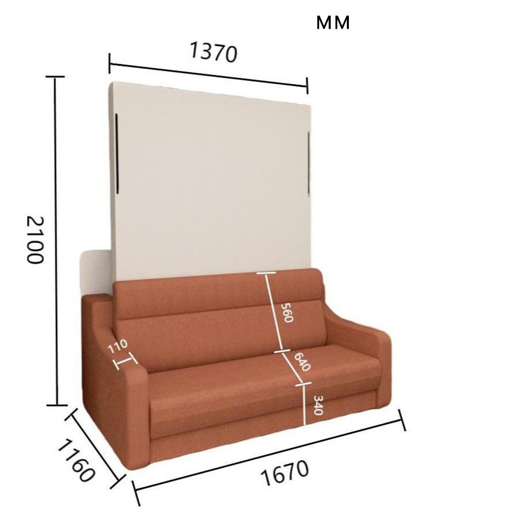 No Need Fix to The Wall Morden Deisgn Vertical Murphy Bed with Sofa for Bedroom or Guestroom White Wall Bed Space Saving image 16