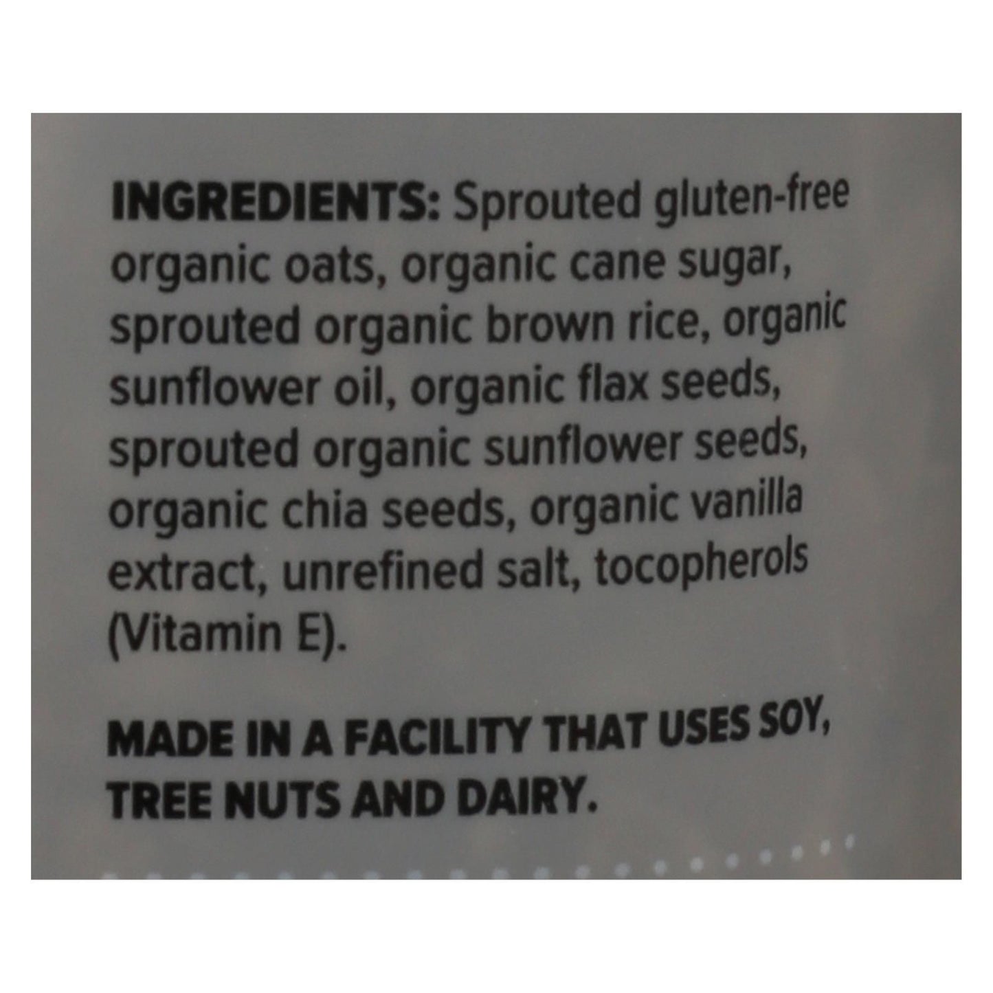 One Degree Organic Foods Sprouted Oat Granola - Vanilla Chia - Case Of 6 - 11 Oz. image 3