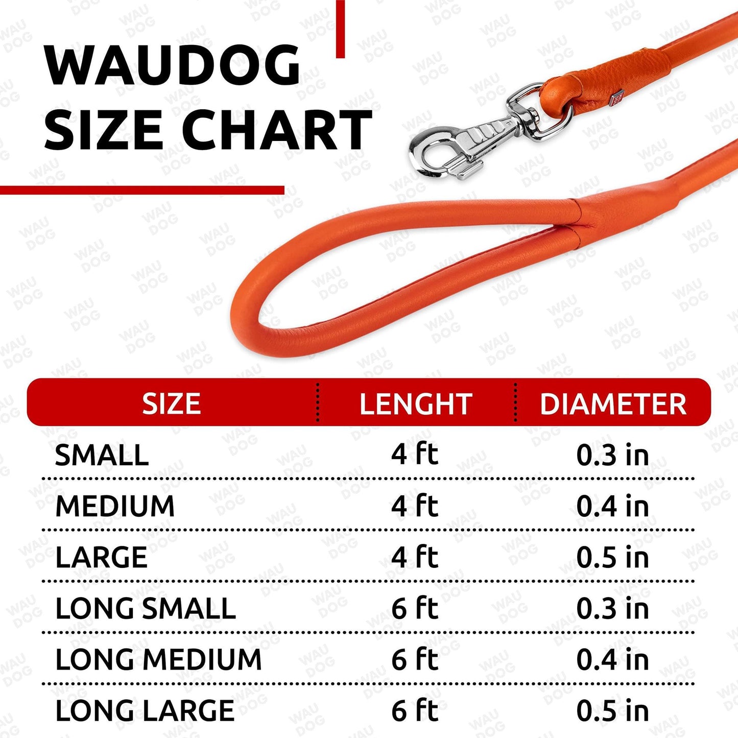 Orange Rolled Leather Dog Leash 4Ft x 0.4 in for Small Medium and Large Dogs Heavy Duty Leather Puppy Leash for Outdoor image 5