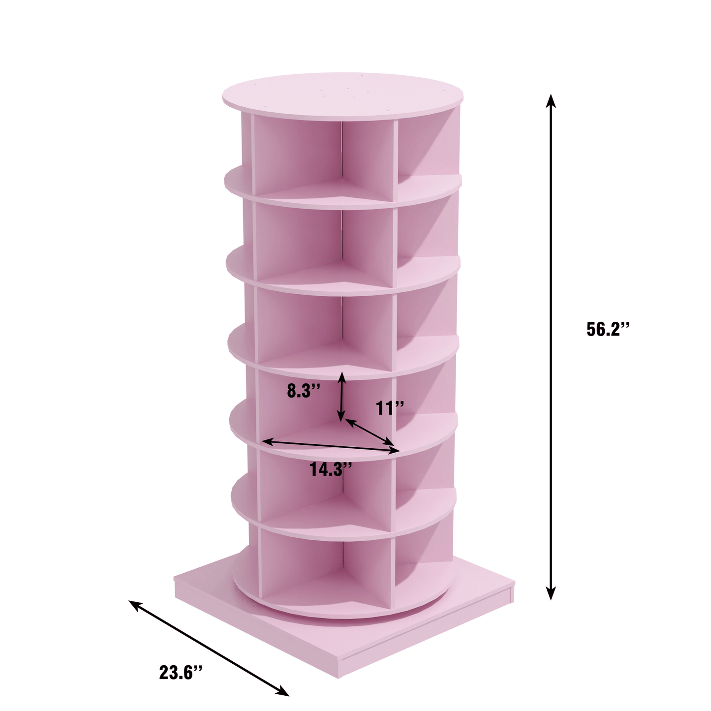 Pink 360 Rotating shoe cabinet 6 layers image 6