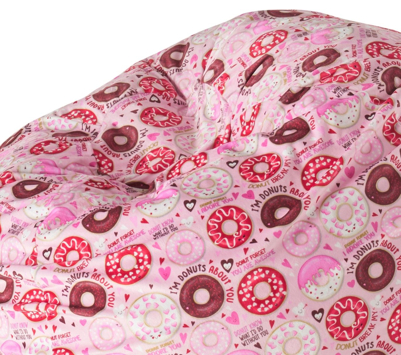 Puff-Puff 3 foot Rounded Bean Bag, Pink Donut Print image 5
