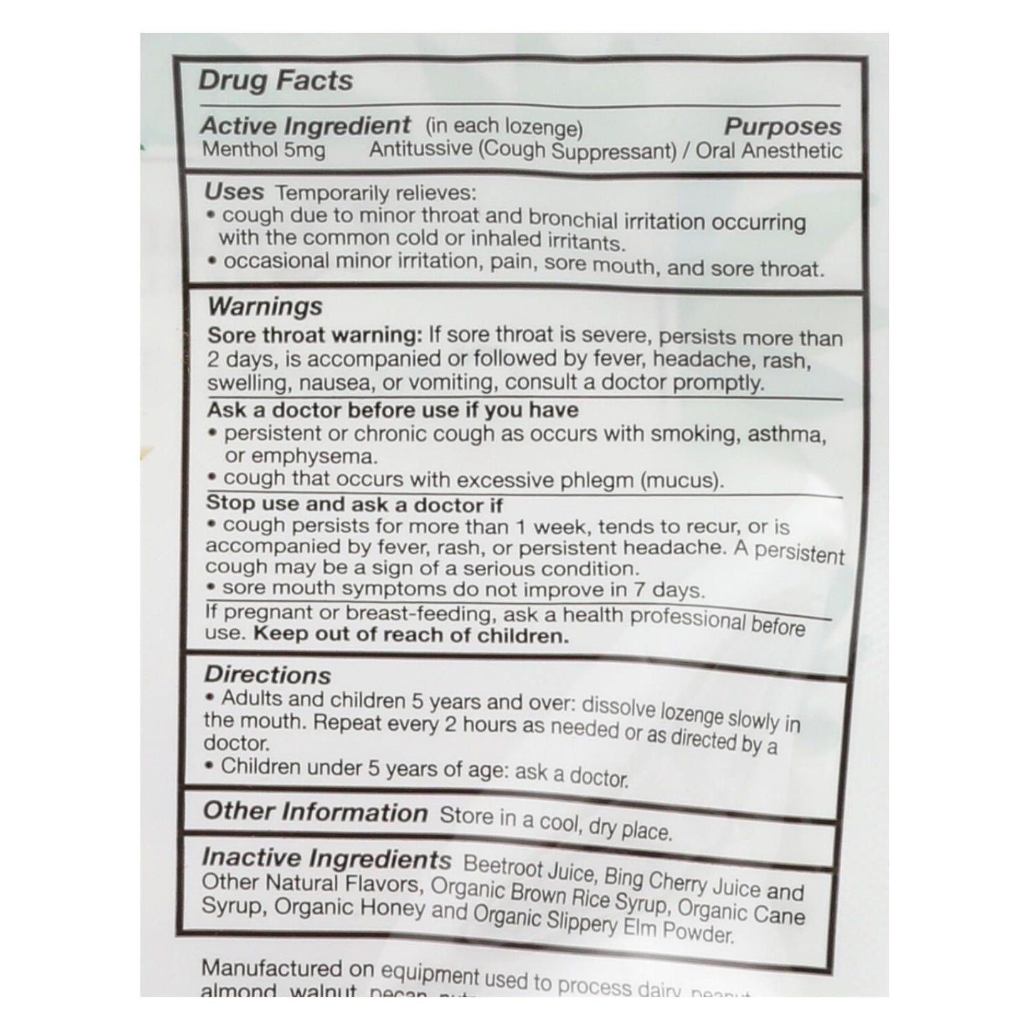 Quantum Research Organic Cough Relief Lozenges - Bing Cherry - 18 Count image 2