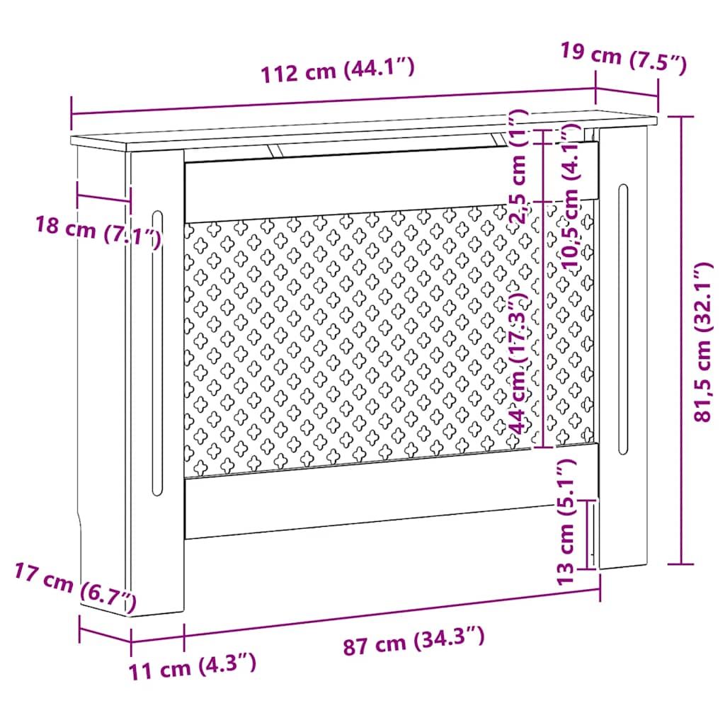 Radiator Cover 44.1"x7.5"x32.1" MDF image 9
