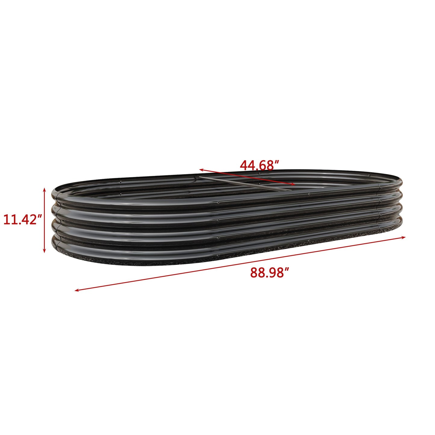Raised Garden Bed Outdoor, Oval Large Metal Raised Planter Bed for for Plants, Vegetables, and Flowers - Black image 12