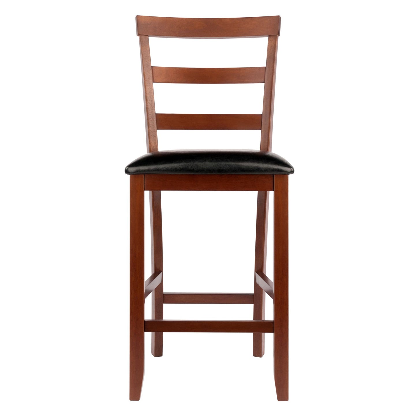Simone Cushion Ladder-back Seat Counter Stools; 2-Pc Set; Black & Walnut image 9