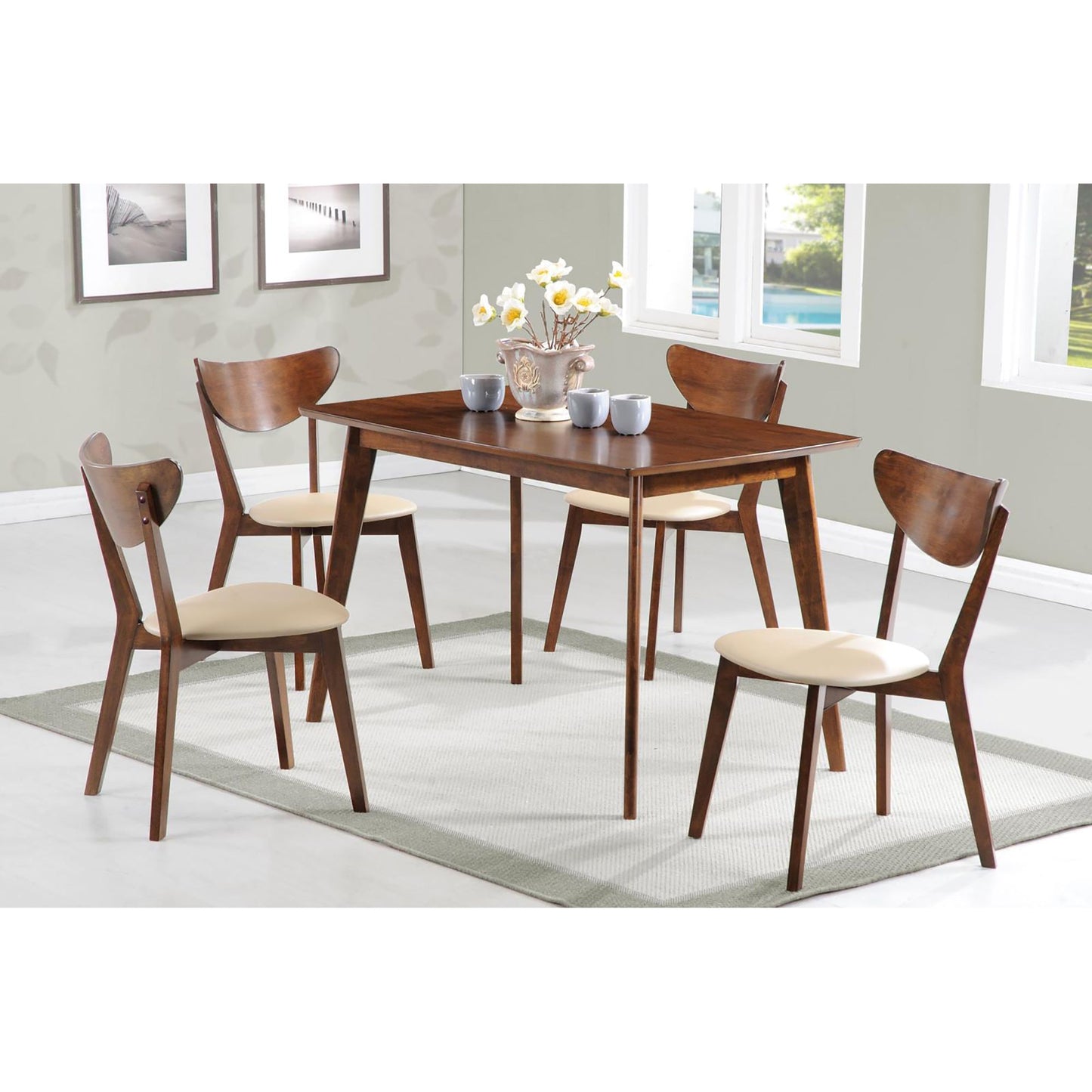 Tan and Chestnut Curved Backs Dining Chair (Set of 2) image 11
