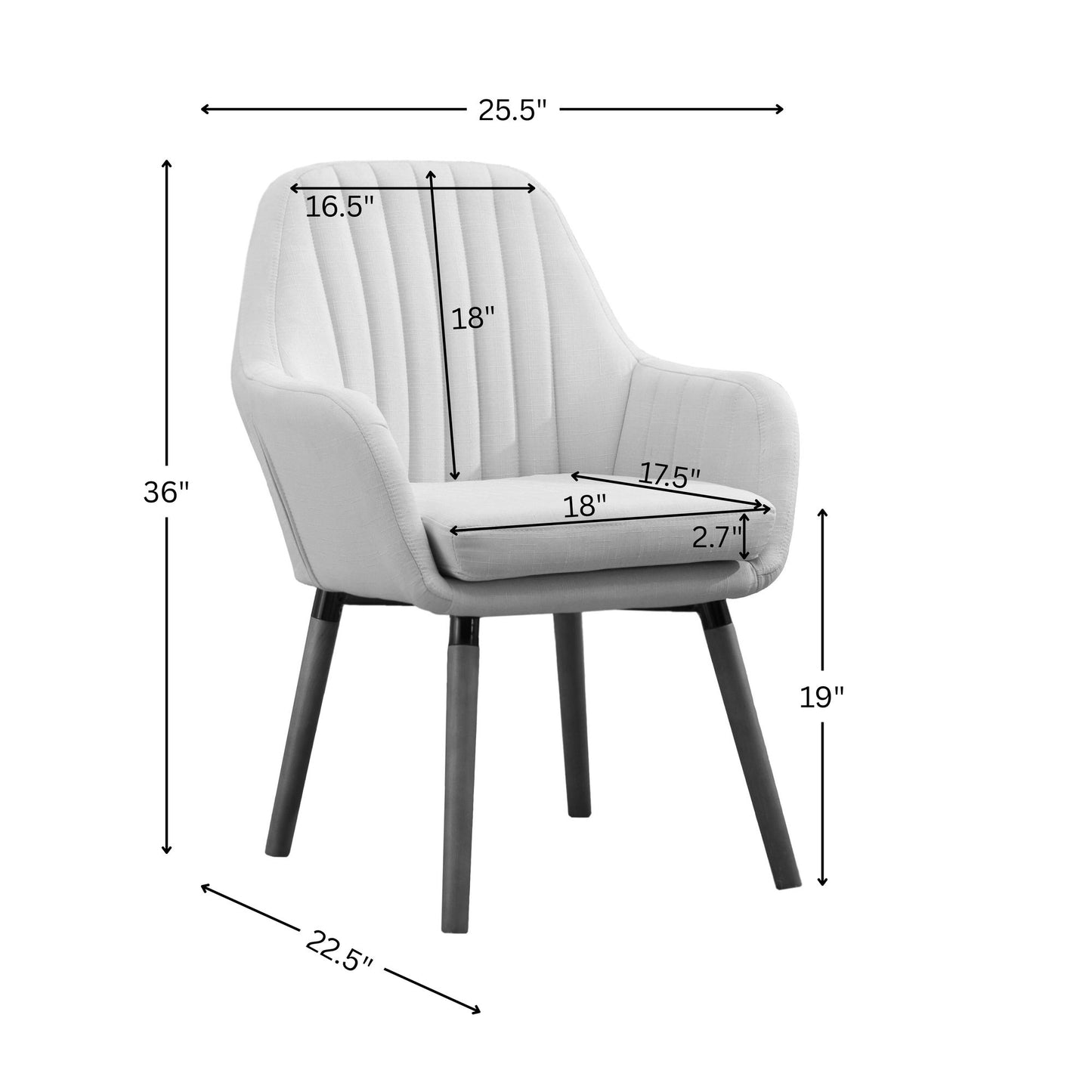 Tuchico Contemporary Fabric Accent Chair, Gray image 14