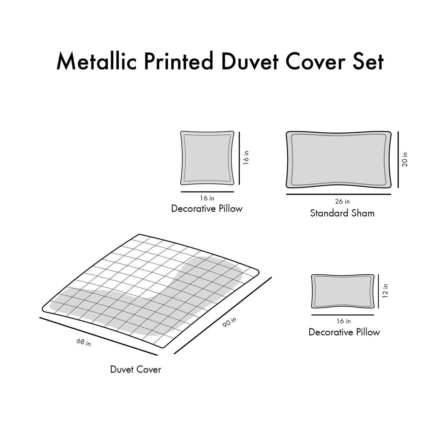 Twin/Twin XL Metallic Printed Duvet Cover Set image 16
