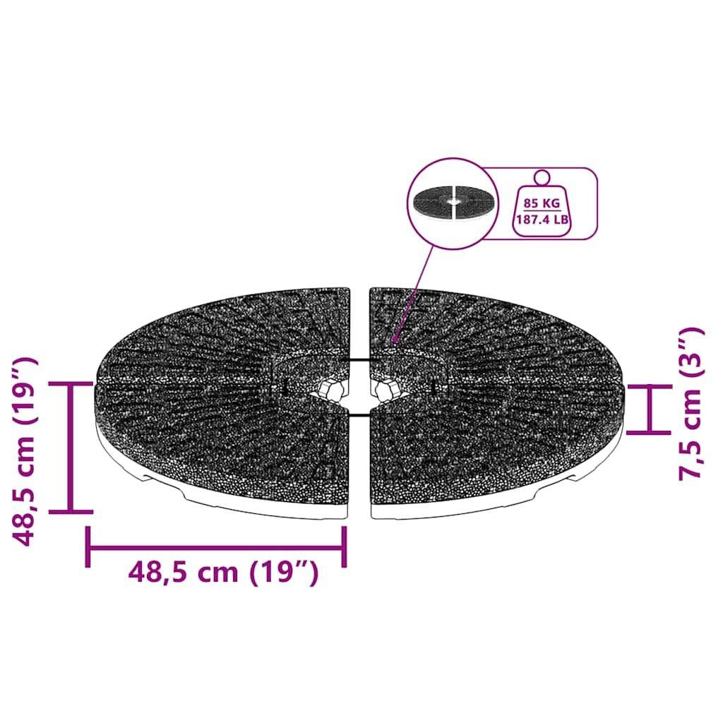 Umbrella Base Fan-shaped 4 pcs Black image 11